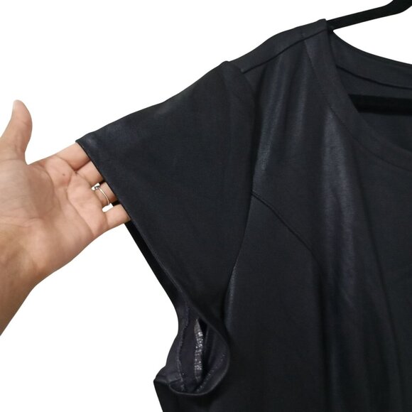 Lane Bryant Womens Plus Size Faux Leather Dress Black 26 Midi - Picture 7 of 12